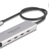 DeLock USB 3.0 Hub 4 Θυρών με σύνδεση USB-C Γκρι