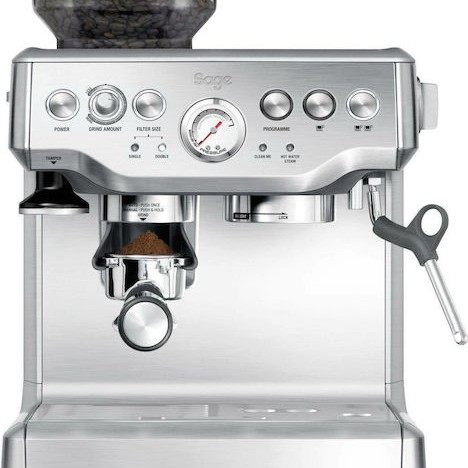 Sage The Barista Express Αυτόματη Μηχανή Espresso 1850W Πίεσης 15bar με Μύλο Άλεσης Ασημί