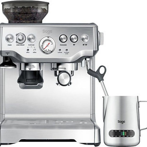Sage The Barista Express Αυτόματη Μηχανή Espresso 1850W Πίεσης 15bar με Μύλο Άλεσης Ασημί