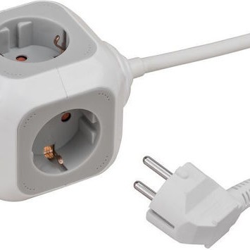 Brennenstuhl PowerCube 4 Θέσεων με 2 USB-A και Καλώδιο 1.4m Γκρι