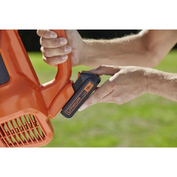 Black & Decker Φυσητήρας Χειρός 18V με 1 Μπαταρία 2Ah & Μέγιστη Ταχύτητα Αέρα 140km/h