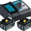 Makita Σετ 2 Μπαταριών Εργαλείου Λιθίου 18V Χωρητικότητας 6Ah με Φορτιστή DC18RC