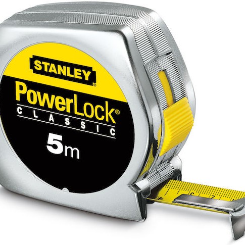 Stanley Powerlock Μετροταινία με Αυτόματη Επαναφορά 19mm x 5m