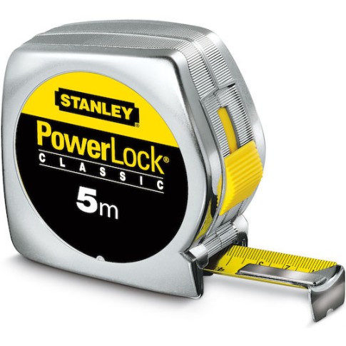 Stanley Powerlock Μετροταινία με Αυτόματη Επαναφορά 19mm x 5m