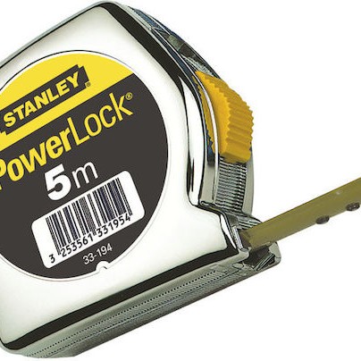 Stanley Powerlock Μετροταινία με Αυτόματη Επαναφορά 19mm x 5m