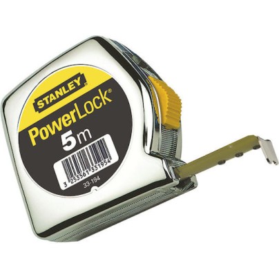 Stanley Powerlock Μετροταινία με Αυτόματη Επαναφορά 19mm x 5m