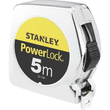 Stanley Powerlock Μετροταινία με Αυτόματη Επαναφορά 19mm x 5m