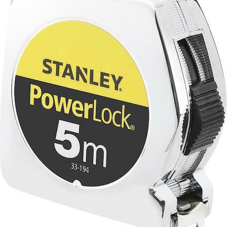 Stanley Powerlock Μετροταινία με Αυτόματη Επαναφορά 19mm x 5m