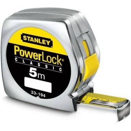 Stanley Powerlock Μετροταινία με Αυτόματη Επαναφορά 19mm x 5m