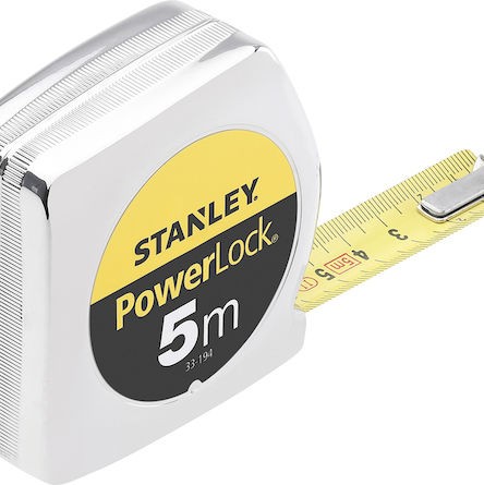 Stanley Powerlock Μετροταινία με Αυτόματη Επαναφορά 19mm x 5m