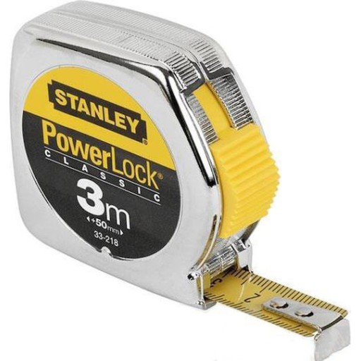 Stanley Powerlock Μετροταινία με Αυτόματη Επαναφορά 13mm x 3m