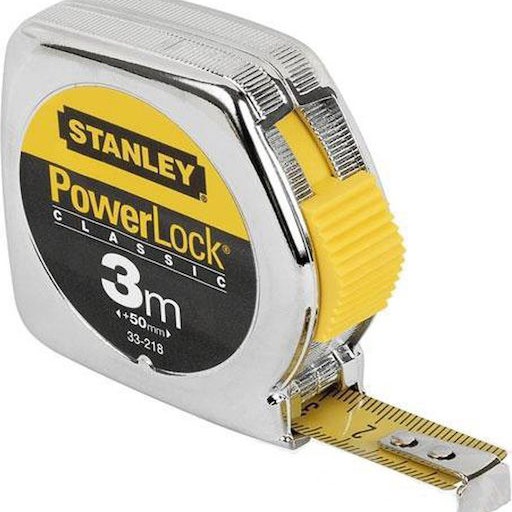 Stanley Powerlock Μετροταινία με Αυτόματη Επαναφορά 13mm x 3m
