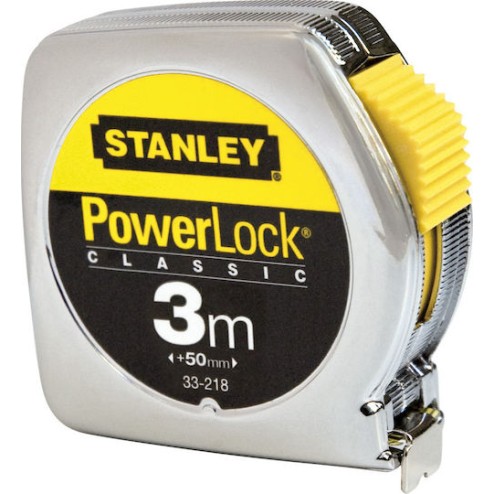 Stanley Powerlock Μετροταινία με Αυτόματη Επαναφορά 13mm x 3m