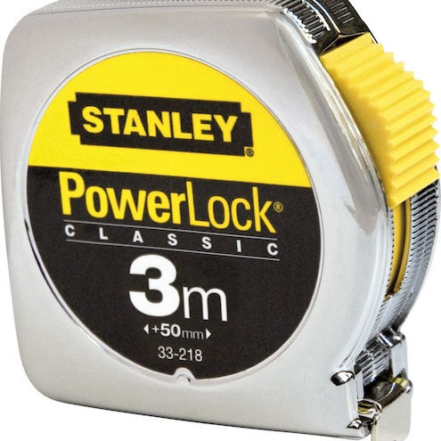 Stanley Powerlock Μετροταινία με Αυτόματη Επαναφορά 13mm x 3m