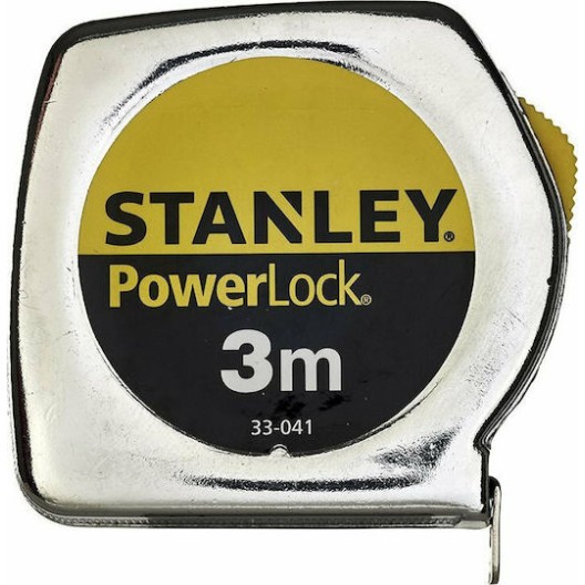 Stanley Powerlock Μετροταινία με Αυτόματη Επαναφορά 13mm x 3m