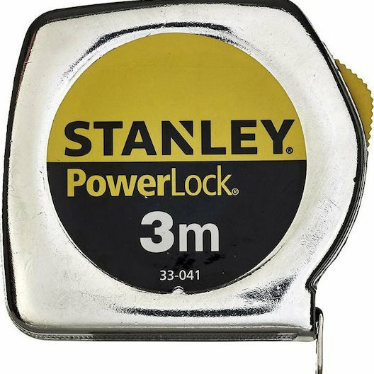 Stanley Powerlock Μετροταινία με Αυτόματη Επαναφορά 13mm x 3m