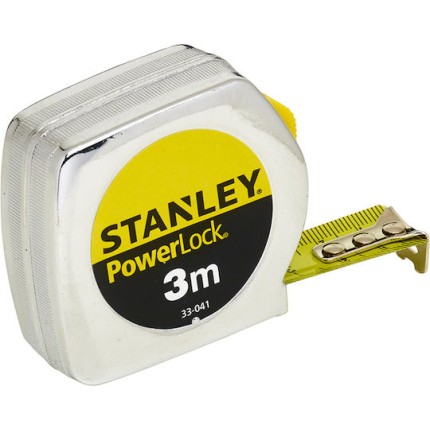 Stanley Powerlock Μετροταινία με Αυτόματη Επαναφορά 13mm x 3m