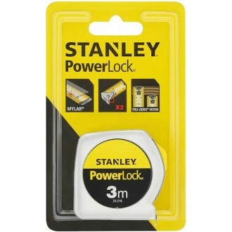 Stanley Powerlock Μετροταινία με Αυτόματη Επαναφορά 13mm x 3m