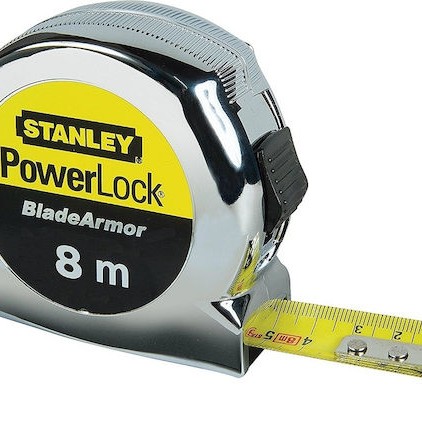 Stanley Powerlock Μετροταινία με Αυτόματη Επαναφορά 25mm x 8m