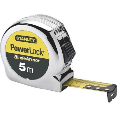 Stanley Powerlock Μετροταινία με Αυτόματη Επαναφορά 25mm x 8m