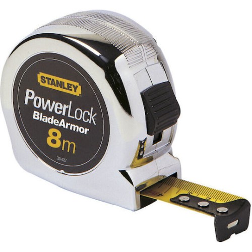 Stanley Powerlock Μετροταινία με Αυτόματη Επαναφορά 25mm x 8m