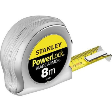 Stanley Powerlock Μετροταινία με Αυτόματη Επαναφορά 25mm x 8m
