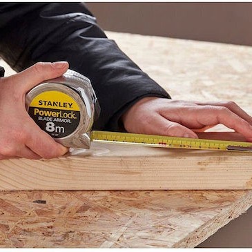 Stanley Powerlock Μετροταινία με Αυτόματη Επαναφορά 25mm x 8m