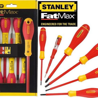 Stanley Σετ 6 Κατσαβίδια Ηλεκτρολόγου VDE 1000V με 6 Εναλλασσόμενες Μύτες