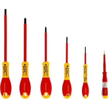 Stanley Σετ 6 Κατσαβίδια Ηλεκτρολόγου VDE 1000V με 6 Εναλλασσόμενες Μύτες