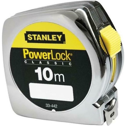 Stanley Power Lock Μετροταινία με Αυτόματη Επαναφορά 25mm x 10m