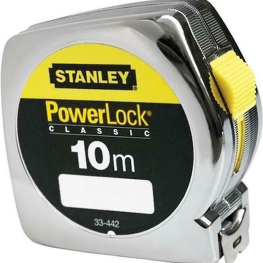 Stanley Power Lock Μετροταινία με Αυτόματη Επαναφορά 25mm x 10m