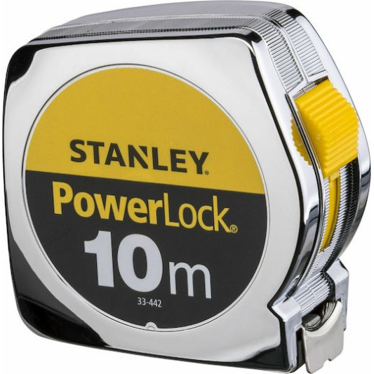 Stanley Power Lock Μετροταινία με Αυτόματη Επαναφορά 25mm x 10m