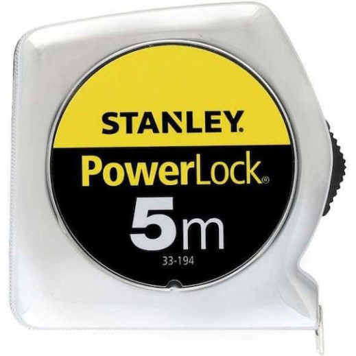 Stanley Power Lock Μετροταινία με Αυτόματη Επαναφορά 25mm x 10m