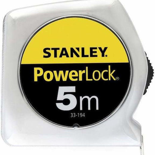 Stanley Power Lock Μετροταινία με Αυτόματη Επαναφορά 25mm x 10m