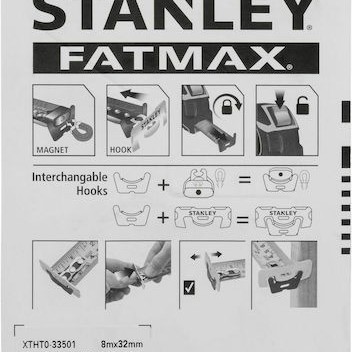 Stanley FatMax Autolock Μετροταινία με Αυτόματη Επαναφορά και Μαγνήτη 32mm x 8m