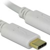 DeLock USB 2.0 Cable USB-C male - USB-C 100W Λευκό 0.15m (85357)