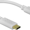 DeLock USB 2.0 Cable USB-C male - USB-C 100W Λευκό 0.15m (85357)