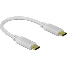 DeLock USB 2.0 Cable USB-C male - USB-C 100W Λευκό 0.15m (85357)