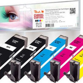 Peach Πακέτο Συμβατών Μελανιών Εκτυπωτή InkJet Canon PGI-580XXL/CLI-581XXL Πολλαπλό (Color) / Μαύρο