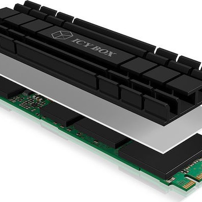 Icy Box Heat Sink for M.2 2280 SSD Ψύξη Μ.2 SSD Μαύρο