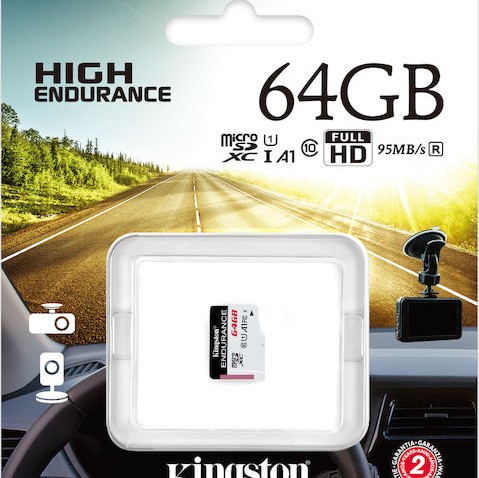 Kingston Endurance microSDXC 64GB Class 10 U1 V10 A1 UHS-I