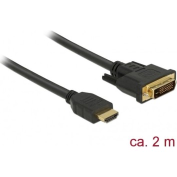 DeLock Cable DVI-D male - HDMI male 2m Μαύρο (85654)