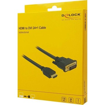 DeLock Cable DVI-D male - HDMI male 2m Μαύρο (85654)