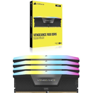 Corsair Vengeance RGB DDR5 64GB RAM με 4x16GB Modules και Ταχύτητα 6000 για Desktop
