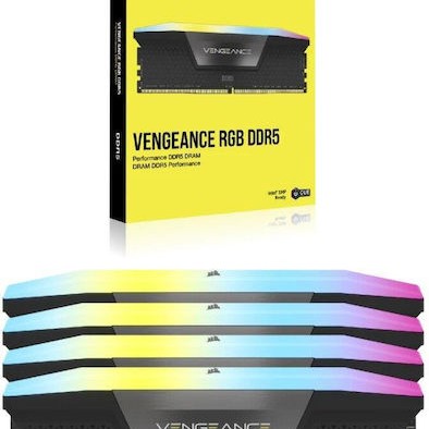 Corsair Vengeance RGB DDR5 64GB RAM με 4x16GB Modules και Ταχύτητα 6000 για Desktop