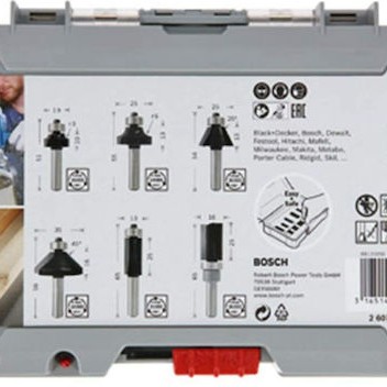 Bosch Σετ Φρέζες Καρβιδίου για Διαμόρφωση Ακμών σε Ξύλο 6mm 6τμχ