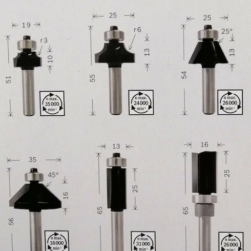 Bosch Σετ Φρέζες Καρβιδίου για Διαμόρφωση Ακμών σε Ξύλο 6mm 6τμχ