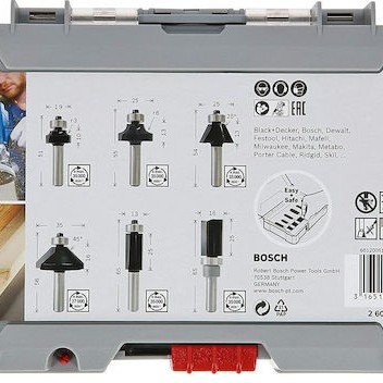 Bosch Σετ Φρέζες Καρβιδίου για Διαμόρφωση Αυλακώσεων σε Ξύλο 8mm 6τμχ