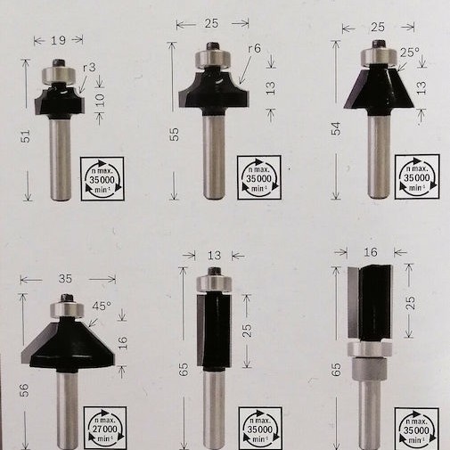 Bosch Σετ Φρέζες Καρβιδίου για Διαμόρφωση Αυλακώσεων σε Ξύλο 8mm 6τμχ