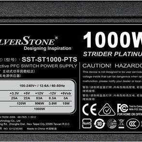 Silverstone ST1000-PTS 1000W Μαύρο Τροφοδοτικό Υπολογιστή Full Modular 80 Plus Platinum